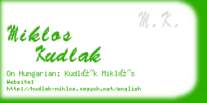 miklos kudlak business card